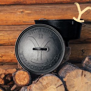 Yellowstone? 12 Inch / 8 Quart Seasoned Cast Iron Deep Camp Dutch Oven