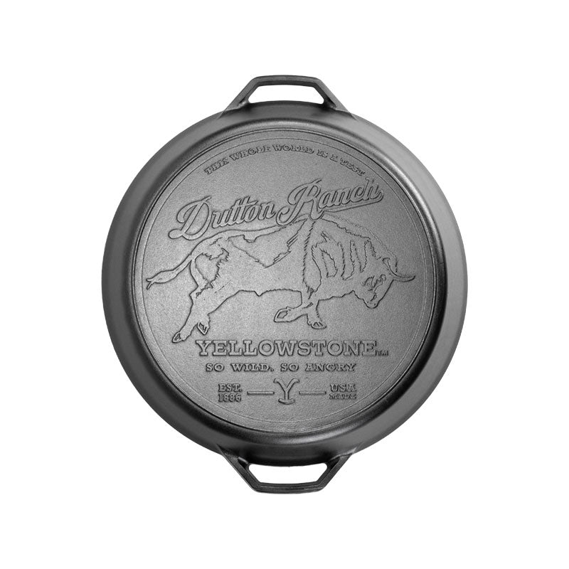 Yellowstone? 17 Inch Seasoned Cast Iron So Wild. So Angry Dual Handle Pan - Image 2
