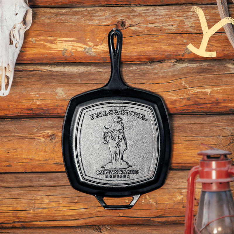 Yellowstone? 10.5 Inch Square Seasoned Cast Iron Cowboy Grill Pan - Image 8
