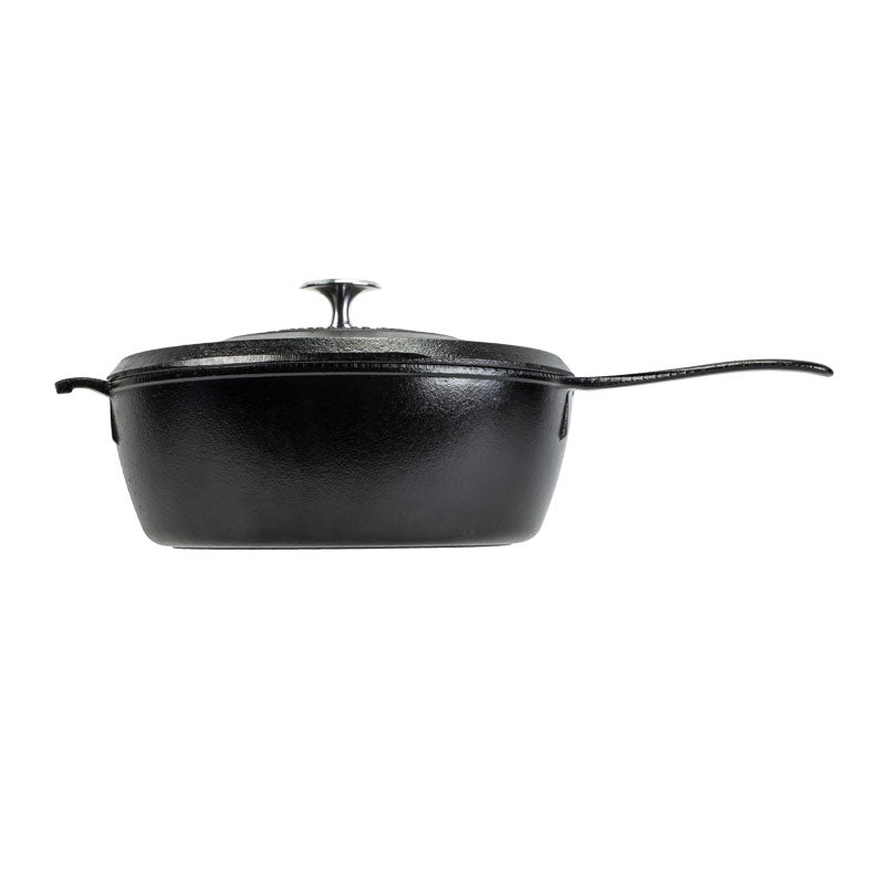 Blacklock 4 Quart Lightweight Cast Iron Deep Skillet With Lid - Image 4