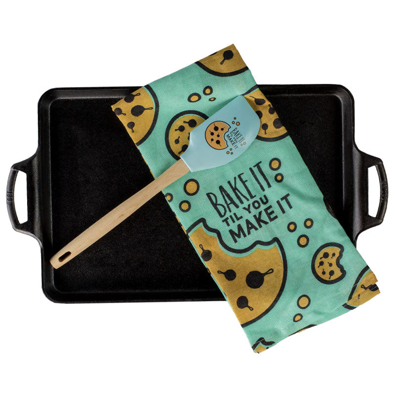 15.5 x 10.5 Inch Seasoned Cast Iron Baking Pan Set - Image 3