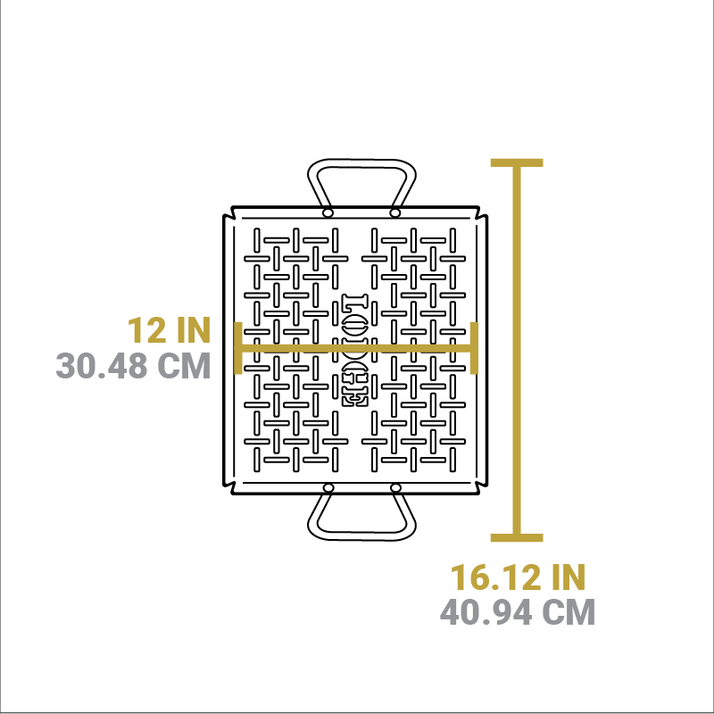 13 x 12 Inch Seasoned Carbon Steel Grilling Basket - Image 5