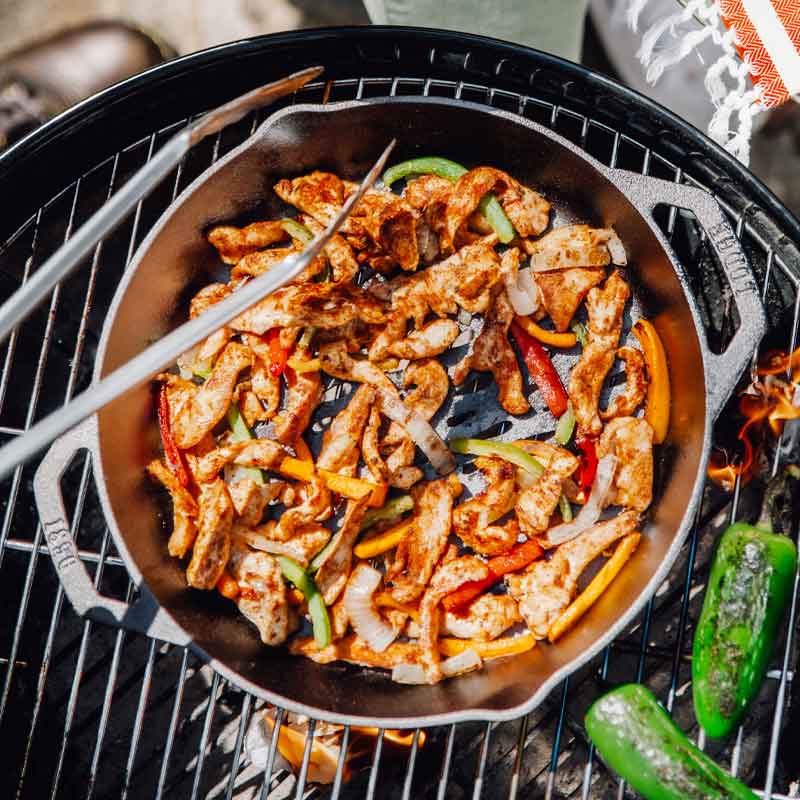 12 Inch Seasoned Cast Iron Dual Handle Grilling Basket - Image 4