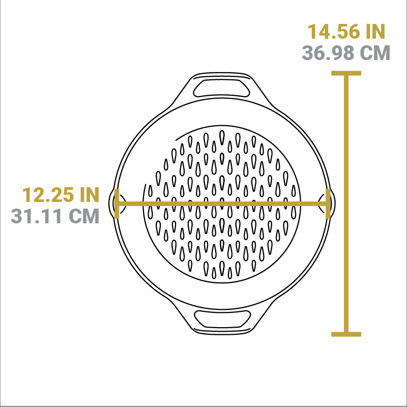 12 Inch Seasoned Cast Iron Dual Handle Grilling Basket - Image 7