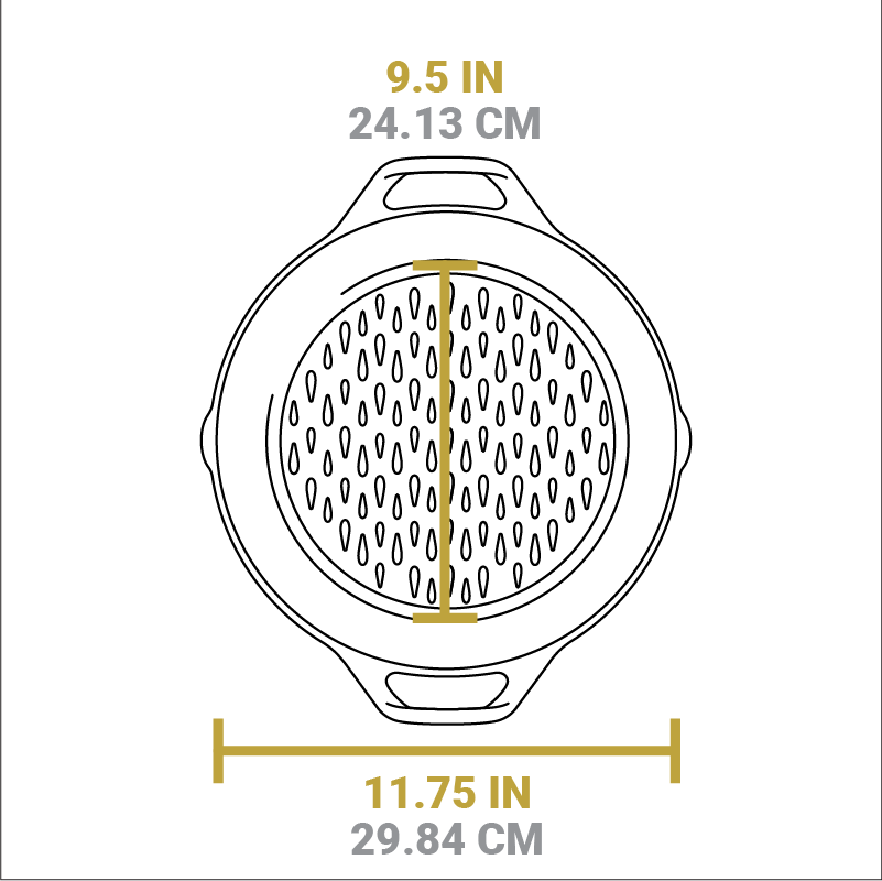 12 Inch Seasoned Cast Iron Dual Handle Grilling Basket - Image 8