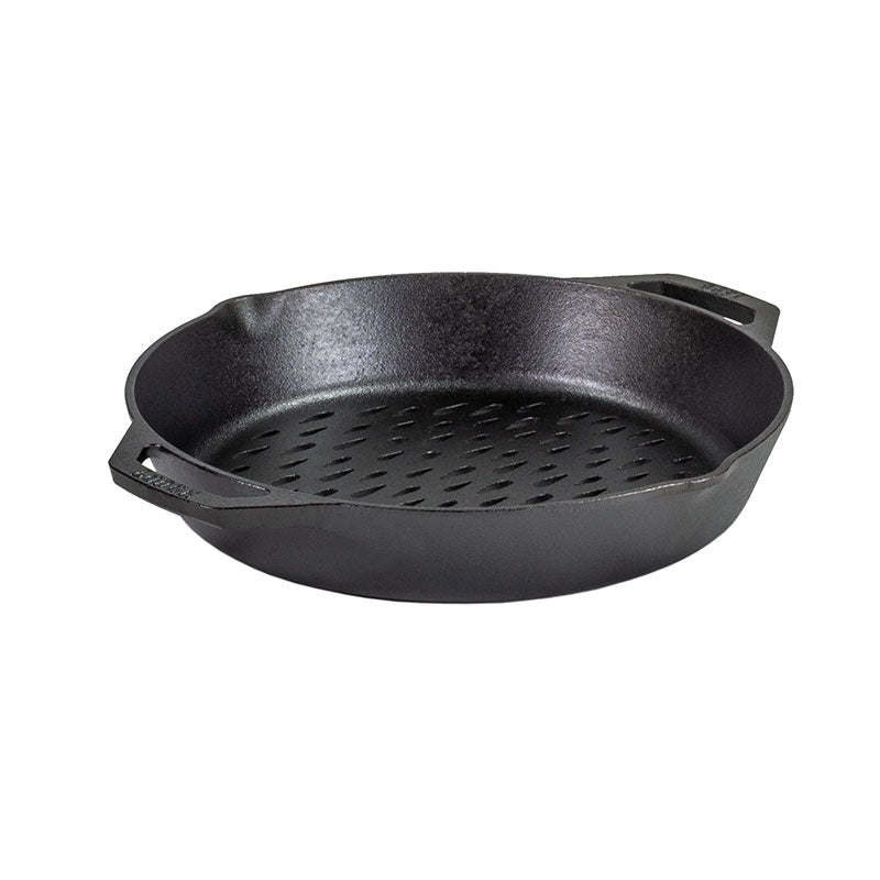 12 Inch Seasoned Cast Iron Dual Handle Grilling Basket - Image 9