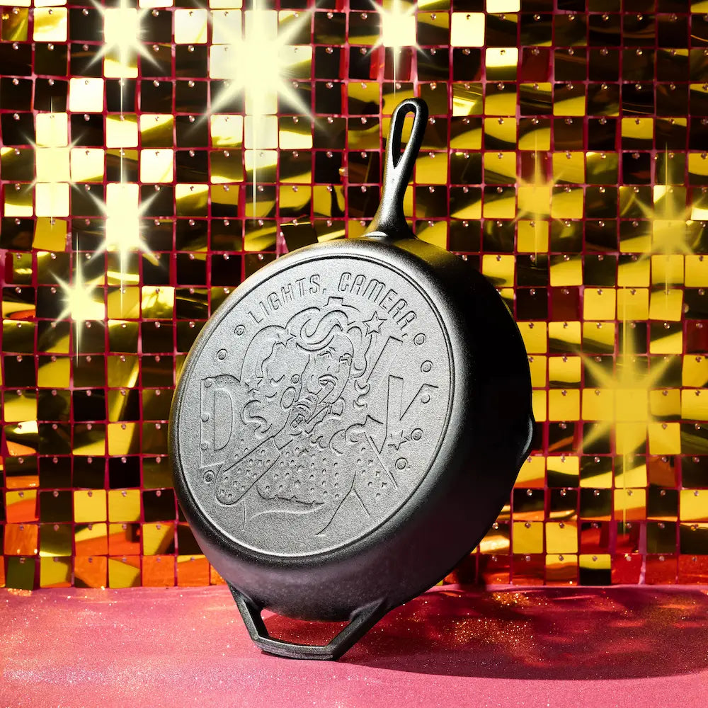 12 Inch Dolly Parton Skillet. Lights. Camera. Dolly