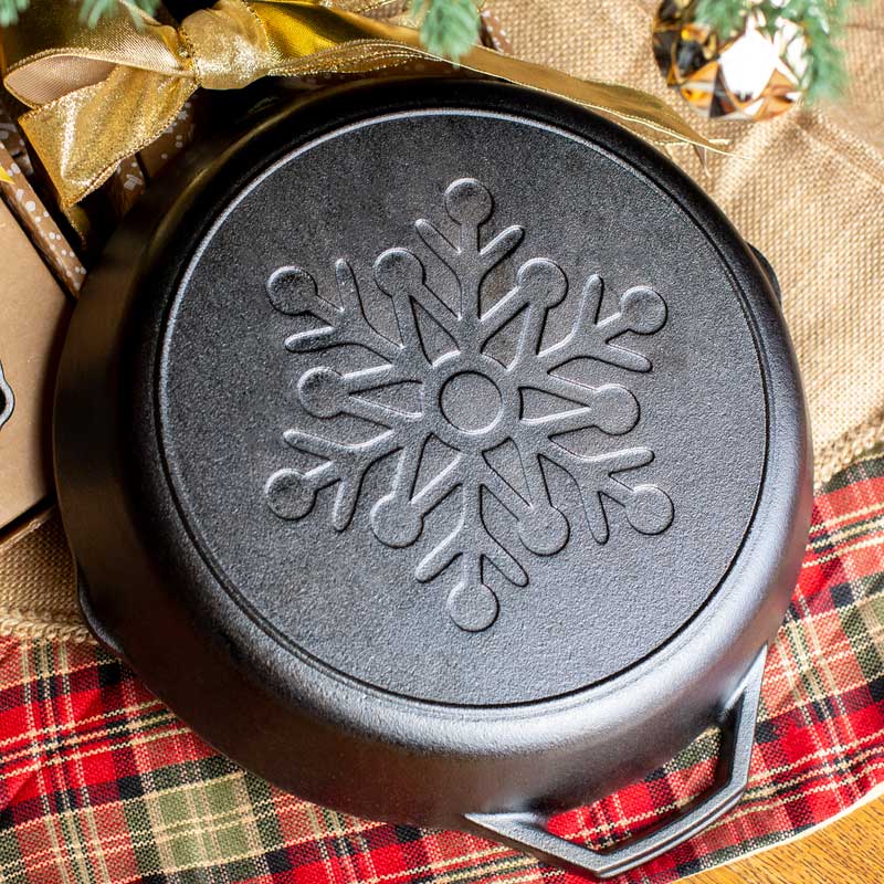 12 Inch Seasoned Cast Iron Snowflake Skillet - Image 3