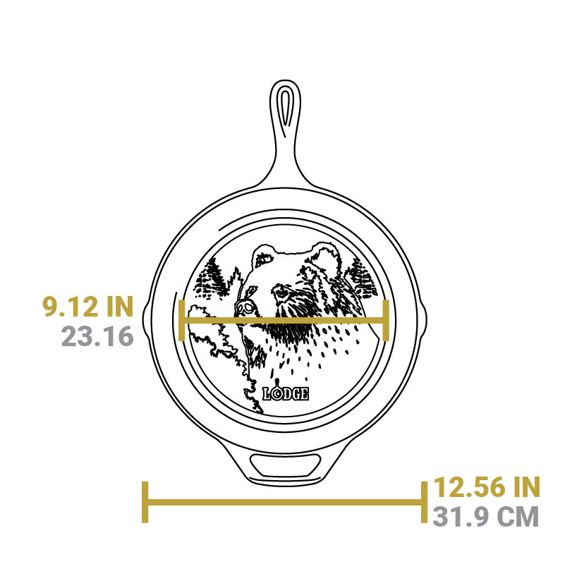 Wildlife Series? 12 Inch Cast Iron Bear Skillet - Image 6