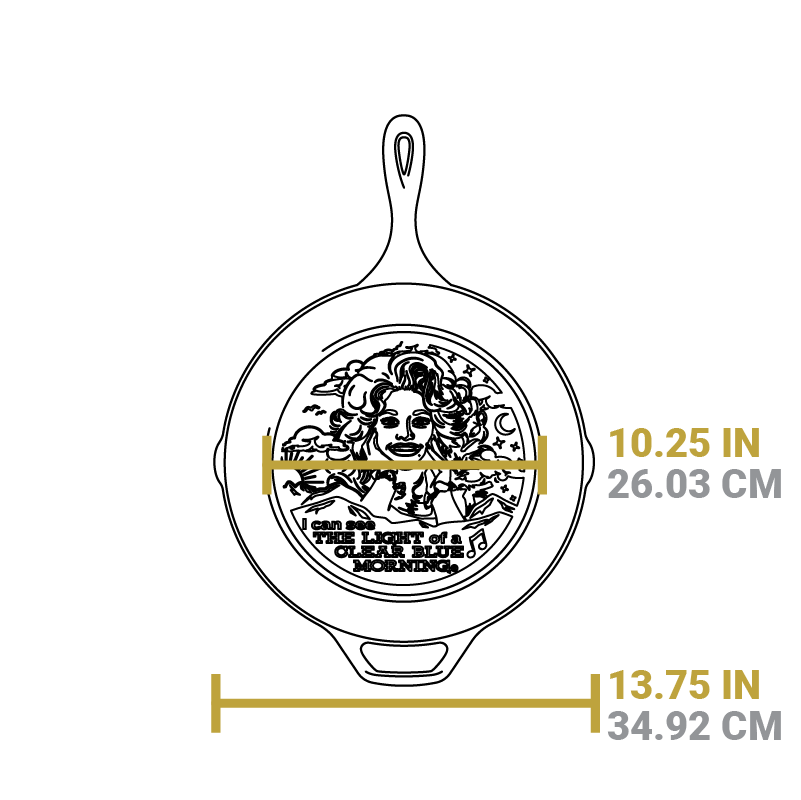 13.25 Inch Light of a Clear Blue Morning Dolly Parton Skillet - Image 10
