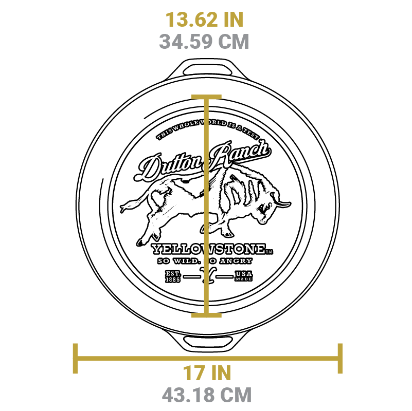 Yellowstone? 17 Inch Seasoned Cast Iron So Wild. So Angry Dual Handle Pan - Image 7