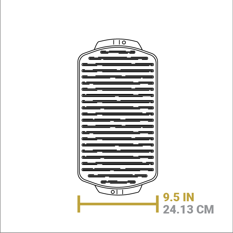 19 x 9.5 Inch Seasoned Cast Iron Reversible Grill/Griddle - Image 6