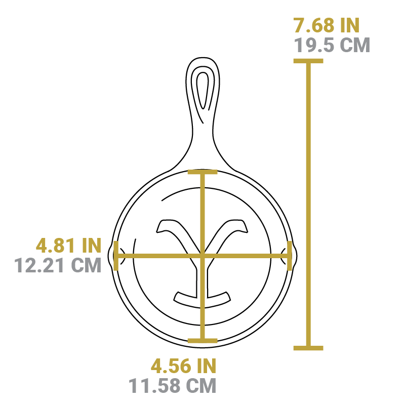 Yellowstone? 5 Inch Seasoned Cast Iron Power Y Mini Skillet - Image 6