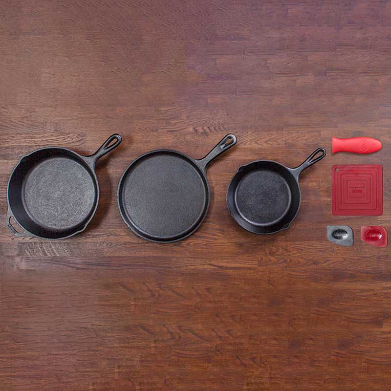 Essential Seasoned Cast Iron Skillet Set - Image 2