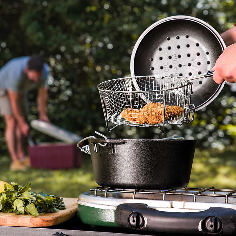 Seasoned Cast Iron Dutch Oven Frying Set - Image 5