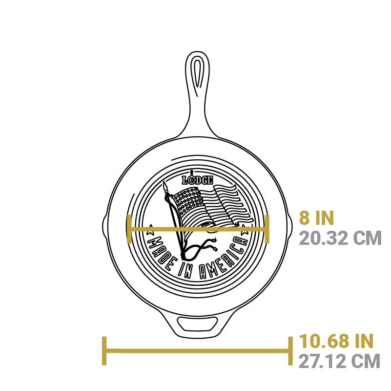 10.25 Inch Seasoned Cast Iron American Flag Skillet - Image 7