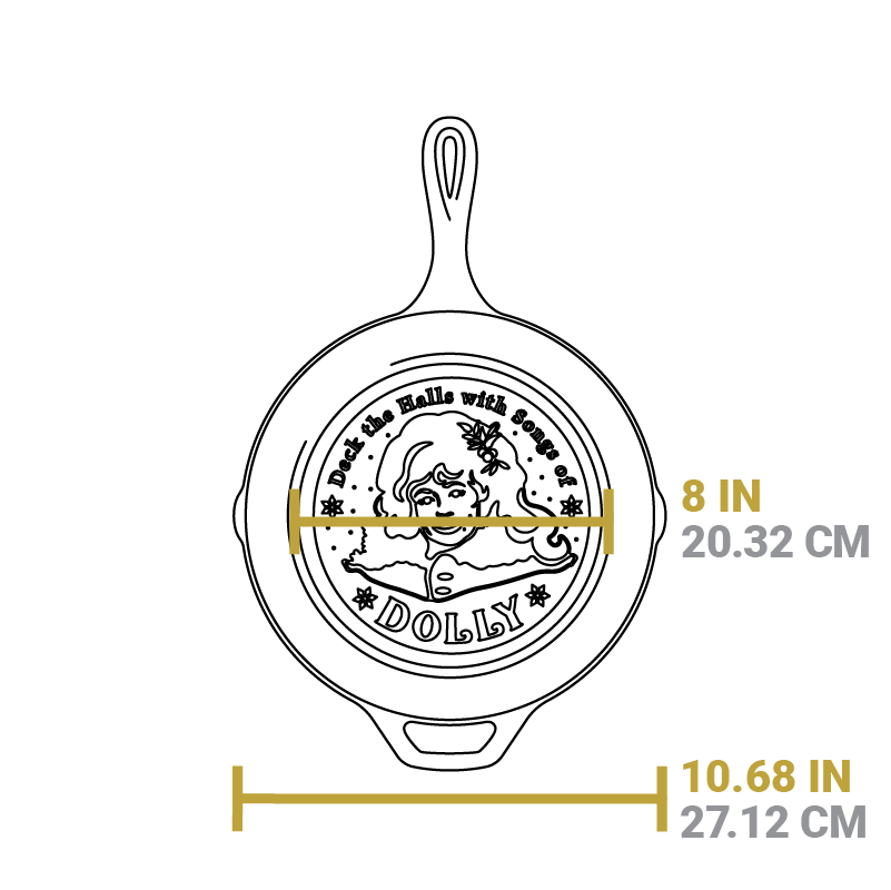 10.25 Inch Dolly Parton Skillet. Deck The Halls - Image 6