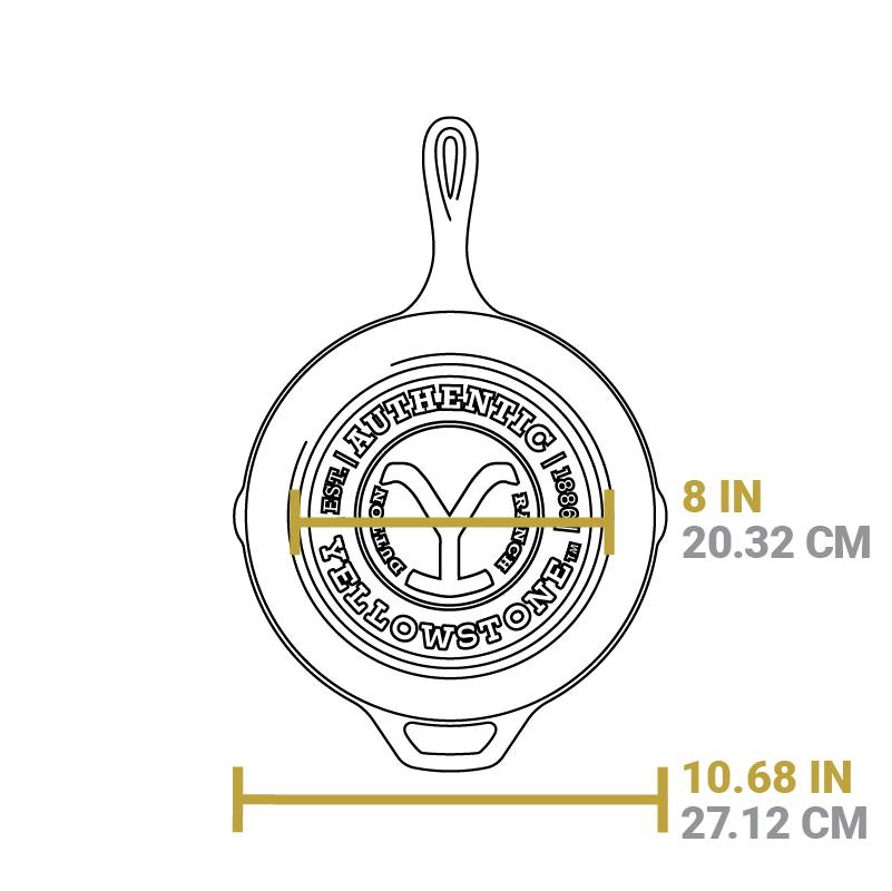 Yellowstone 10.25 Inch Cast Iron Authentic Y Skillet - Image 9