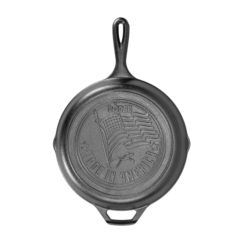10.25 Inch Seasoned Cast Iron American Flag Skillet - Image 3