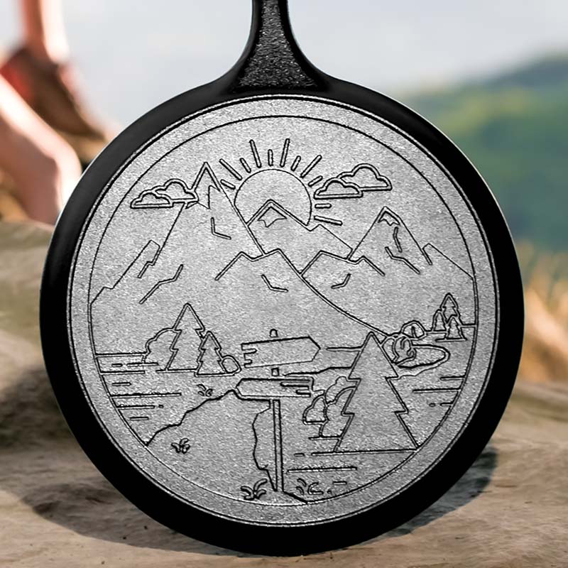 Wanderlust 10.5 Inch Cast Iron Mountain Griddle - Image 4