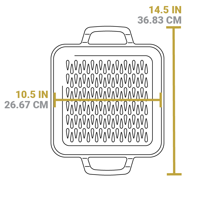 Chef Collection 11 Inch Cast Iron Square Grill Topper - Image 6