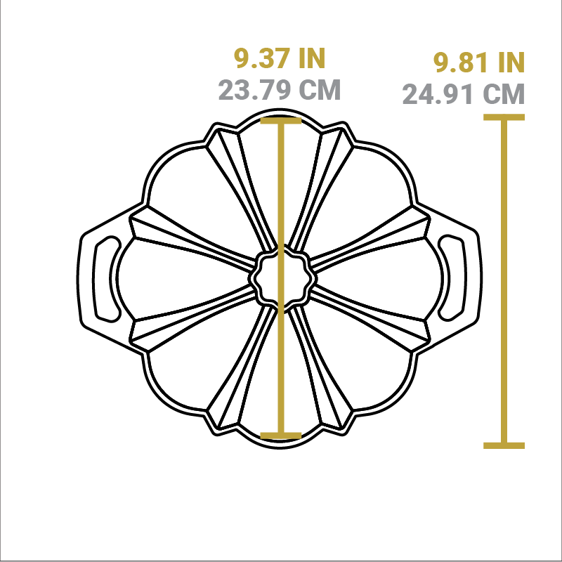 Cast Iron Fluted Cake Pan with Red Potholders - Image 5